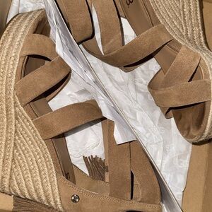 UGG Tan Suede Wedge Sandals